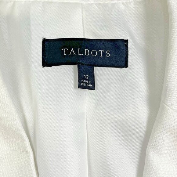 Talbots 100% Linen Blazer‎ Women's Size 12 NWOT 1-Button Classic Relaxed - Picture 3 of 13